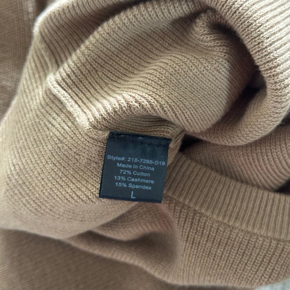 Jenni Kayne Sleeveless Cashmere Cotton Sweater Dress Large Camel Tan Knit Size L - Picture 6 of 7